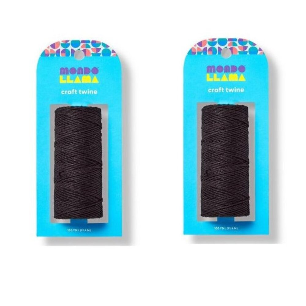 Mondo Llama 100 yd Craft Twine Black 2Pk